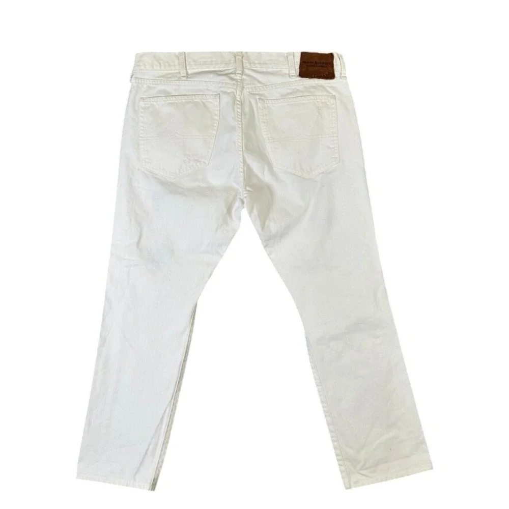 Denim & Supply Ralph Lauren Prospect Slim White Distressed Jeans 38/30 Mens